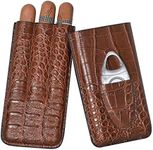 Volenx 3 Tubes Cigar Case, Crocodil