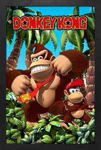 Pyramid America - Donkey Kong Poster - Donkey Kong Jungle - 11 x 17 Framed Poster Wall Art, Ideal for Home Decor, Room Decor, Gaming Room Decor & Living Room Decor