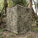 AUSCAMOTEK Ground Blind 5×10 Feet for Deer Hunting Duck Blinds Camouflage Pattern Height Adjustable - Dry Reed