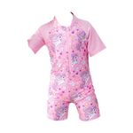 SYGA Children's Swimsuits for Girls Horse with Flowers and Stars-XL Size Perfect for Kids Age 7-8 Years Old (Pink)