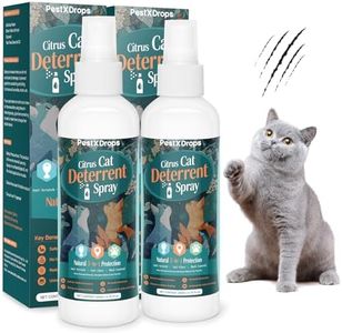 Citrus Cat Deterrent Spray, 2 Bottles, Cat Repellent Spray for Indoor Use, Safely Stops Furniture Scratching, Urine Marking, Pee Everywhere, Plant Chewing, Cat Training Spray for Sofa, Rugs, Chairs