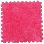 Moon Tile Foam Interlocking Carpet Tiles - Durable Puzzle Multicolour Washable Floor Mat Square Rug for Warm Fluffy Travel Bedroom and Kids Room Pack of 10 (Pink)