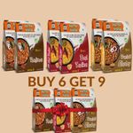 THE THAR FOOD Jhatpat Khana | Ready To Eat Combo | Dal Tadka, Punjabi Choley, Rajma | 300 Gm (Serves 2) | Pack of 9 (3 Free)