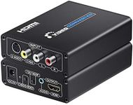 SUNNATCH RCA Svideo to HDMI Converter with RCA + S-Video Cables, RCA Composite CVBS AV or Svideo + R/L Audio Input to HDMI Output Upscale Converter