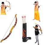 RAMA DHANUSH SABSE PRABAL RAMA Bow and Arrow, RAM Bow, Archery Set for Kids, Archery Set for Indoor Outdoor Games Royal Gifts for Boys and Girls Traditional Bow,Wooden Bow and Arrow Ayyappa Bow