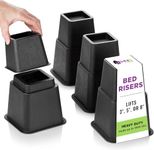 HOLDN’ STORAGE Adjustable Bed Risers and Furniture Risers-Stackable Bed Lift 3, 5, or 8 Inch-Set of 4 Bed Risers-Heavy Duty-Perfect for College Dorms- Supports up to 1,300 lbs–Fits Legs up to 2.75” W