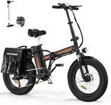 HITWAY Electric Bike for Adults, 20" x 4.0 Fat Tire Ebike with 750W Motor, 48V/15Ah Foldable Electric Bike, E Bike Long Range for Mountain Beach Snow, 7-Speed Electric Bicycle, UL2849 Certified