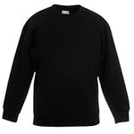 FRUIT OF THE LOOM Kids Classic Set-in Sweatshirt Jumper SS201 (12/13 Years, Black)