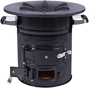 Lineslife Camping Rocket Stove Wood Burning Portable for Cooking, Outdoor Camping Wood Stove with Carrying Bag for Backpacking Emergency RV Survival, Versatility of Fuel, Black Two Doors 12.6"