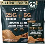2-in-1 Whey Protein Isolate + Creatine Packets, Cinnamon Roll, 60 Pack
