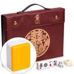 Yellow Mountain Imports Professional Chinese Mahjong Game Set, Double Happiness (Yellow) - with 146 Medium Size Tiles - for Chinese Style Game Play [專業中式麻將]