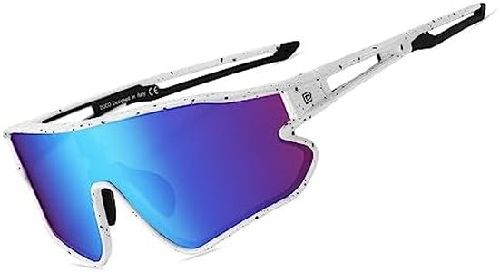 DUCO Polarized Sunglasses Baseball Sun Glasses for Men Women Lightweight TR90 Frame UV400 Sports Cycling Shades (White Frame Black Temple Revo Blue Lens)