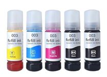 VERENA 003 Refill Ink for Epson L3110, L3150, L3250, L3252 L3115, L3116, L3101, L3210, L3215, L3216, L3151, L3152, L3156, L5190 Printer (Black-2pcs & Color-3pcs)