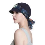 Alnorm Women's Newsboy Cap with Silky Scarf Women's Beanie with Brim