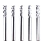 SpeTool 1/4 End Mill for Aluminum 3 Flutes CNC Spiral Router Bit for Aluminum Cut Non-Ferrous Metal Upcut 2.5 inches Long 5 Pieces