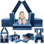 2024 Newest Kids Couch Sofa, 7 Pcs Modular Toddler Couch, Freely Removable Kids Chair Sofa for Playing, Creativity, Sleeping, Versatile Fold Out Baby Play Couch Set for Playroom, Bedroom Furniture