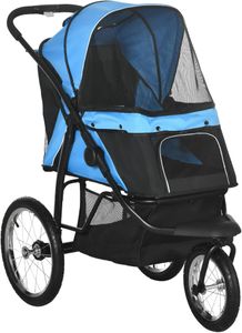PawHut Dog Stroller – Blue Pet Carrier with Foldable Design