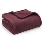 Bedsure Fleece Blankets Twin Size Blanket for Couch - Burgundy Red Blankets Fuzzy Cozy Soft Plush Lightweight Warm Twin Blankets for Bed, 60x80 inches