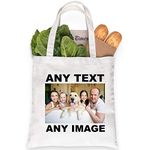 Personalised Photo Tote Bag 100% Cotton - Ideal for Business, Birthdays, Hen Parties - Customised with Your Text, Photo or Logo, Eco-Friendly and Reusable