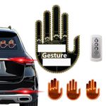 Hand Gesture Light for Car, Finger Gesture Light with Remote, LED Stickers for Car Window, LED Car Back Window Sign, Car LED Sign Finger Lights Funny Car Accessory (B)