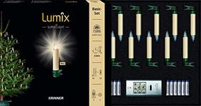 Krinner Lumix Classic Superlight Mini Christmas Tree 12 Candle Base Set, Ivory, 1.50 x 1.50 x 9.00 cm