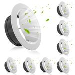 4 Inch Round Vent Cover, 8 PCS ABS Adjustable Soffit Vents, White Ceiling Vent Covers for Living Room, Closet, Kitchen, Bathroom, Office Ventilation, Ceiling Air Vent (8 Pcs 4 INCH)