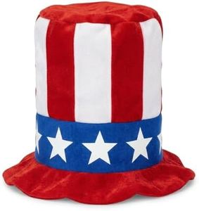 PMU Patriotic American Flag Uncle Sam Top Hat | 4th of July American Patriotic Uncle Sam Top Hat for Men & Women | 4th of July Party Wearable Headwear Costume and Decoration Accessory (1/Pkg) Pkg/1