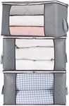 combocube 3Pcs Jumbo Zippered Storage Bag for Closet King Comforter, pillow, quilt, bedding, Clothes, Blanket Organizers with Large Clear Window & Carry Handles Space Saver