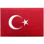 Turkey Flag Patch Embroidered Applique Iron On Sew On Turkish National Emblem