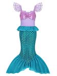 Jurebecia Mermaid Costume Kids Little Girls Mermaid Outfit For Girls Mermaid Dressing Up Mermaid Outfit Birthday Party Halloween Blue 7-8 Years