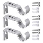 3Pcs Curtain Pole Brackets,Curtain Rail Brackets,Adjustable,Thickened,Not Rust,for Curtain Rods,Door Curtain Rods,Clothes Drying Rods