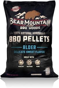 Bear Mountain Alder BBQ Wood Pellets for Smoker and Grill, 20 lb Bag - All-Natural Hardwood for Outdoor Barbecue Smoking and Grilling with Delicate Sweet Smoke Flavor
