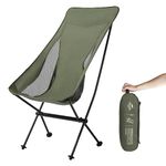 Naturehike Ultralight Highback Camping Chair, Portable Compact Folding Beach Chair Moon Recliner Seat for Adult, Quick Disassembly & Assembly, for Hiking/Fishing/Garden/Picnic/Indoor (Green Large)