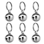 UKCOCO Pet Collar Pendant-6PCs Cat Collar Bells Copper Bell Training Charm Pendants for Pet Cat Dog Necklace Collar (Silver)