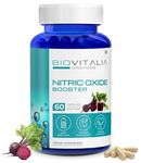 Biovitalia Organics Nitric Oxide Booster Capsule L-Arginine Capsule Beetroot Supplement for Men & Women | Promote Blood Flow & Pre Workout Muscle Pump for Bodybuilding - 60 Vegan Capsules