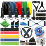 TAIMASI Resistance Bands Set 23 pcs Workout Bands, 5 Stackable Exercise Bands with Handles, 5 Resistance Loop Bands, Jump Rope, Figure 8 Resistance Band, Headband, Cooling Towel