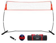 12FT Freestanding Volleyball Training Net for Indoor, Outdoor or Backyard, Portable Volleyball Practice Net with Height Adjustable, Volleyball and Carry Bag for Hitting or Serving Drills