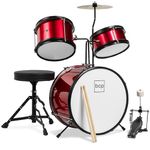 Best Choice Products Drum Set 3-Piece Kids 12-Inch Red Beginners Complete Set with Throne, Cymbal and More
