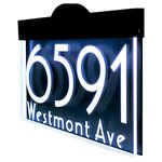 HLES 12V DC Auto On/Off Custom Illuminated House Numbers Address Sign Address Plaque Lighted with LED - Laser Engraved On Acrylic Sign, Black, Copper, Gold, Clear