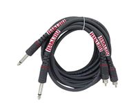 Hakuho 2 Jack 6.35mm 1/4 inch Jack to 2RCA Male MX Audio Cable 2 RCA Male to 2 Jack Male Guitar AUX Karaoke Cable For Home Theater DVD Speaker Headphone Mixer Amplifier (Black) (5 Meter)