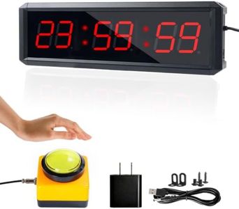 BS-MIAOBO Independent Button Type 1.5-inch Fitness Room Rest Timer, Suitable for Gym Exercise/School/Home Exercise/Boxing Gym/Indoor Rock Climbing (1.5 inch 6-Digit red)