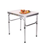 BALLSHOP Small Camping Table Folding Picnic Table Outdoor Adjustable Height Kitchen Work Top for Home Party and Camping 44.5x57x60cm