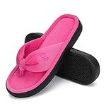 DANNTO Women's Memory Foam Slippers Flip Flops Thong Sandals Slip on House Indoor Slide