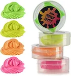 Squeeze Craft Glow in The Dark Frudge Putty - 4 Pack - Multicolor Neon Sludgy Goo Fidget Kit - for Sensory and Tactile Stimulation, Stress Reliever, Party Favors, Science Experiment - 2 Oz. Container