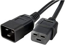 StarTech.com 3ft (1m) Power Extension Cord, IEC C19 to C20, 13A 250V, 16AWG, Computer Power Extension Cord, AC Outlet Extension Cable for Power Supplies and Network Equipment, UL Listed (PXTC19C203)