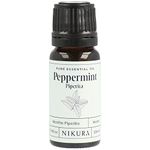 Nikura Peppermint Essential Oil - 10ml | Perfect for Repelling Spiders, Rats, Mice, Bugs, Ants | Great for Hair, Headaches Relief, Energy Boost, Skin, Candle Making | Vegan & UK Made