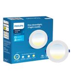 PHILIPS StarFit 7-watt Round LED Downlighter | 3 Colors in 1 Concealed JB LED Downlight | LED Ceiling Light for Home and Hall | Cut Out: 3 inch, Color: Tunable White, Pack of 1