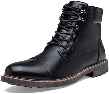 Jousen Mens Boots Leather Retro Dress Boot Cap Toe Casual Motorcycle (AMY8407 Black 08)