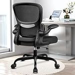 Razzor Office Chair, Ergonomic Desk Chair with Lumbar Support and Adjustable Armrests, Breathable Mesh Mid Back Computer Chair, Rolling Swivel Task Chair for Home Office (Black)