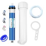 75GPD RO Membrane Set, Reverse Osmosis Membrane and Housing, Wrench, 1/4" Quick-Connect Fittings, Check Valve, 1/4 inch Water Tubing, Replacement for Whole House RO System,Any Standard RO Unit